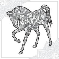 Horse Mandala. Vintage decorative elements. Oriental pattern, vector illustration.