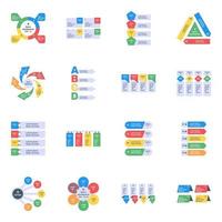 iconos planos de análisis de negocios vector