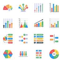 Graphs in Editable Style vector