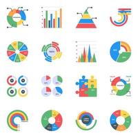 Charts in Editable Style vector