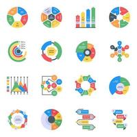 Business Charts in Editable Style vector