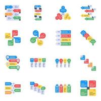 Data Visualization Flat Icons vector