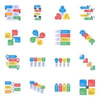 iconos planos de visualización de datos vector