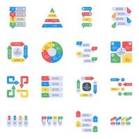 iconos planos de análisis de datos vector