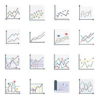 Modern Set of Line Charts vector