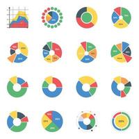 gráficos circulares en editable vector