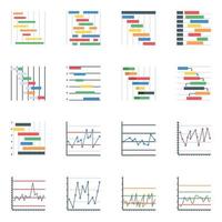 Flat Icons of Control Charts vector