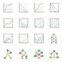 diagramas de árboles binarios planos vector