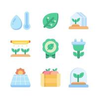 icono plano de granja inteligente vector