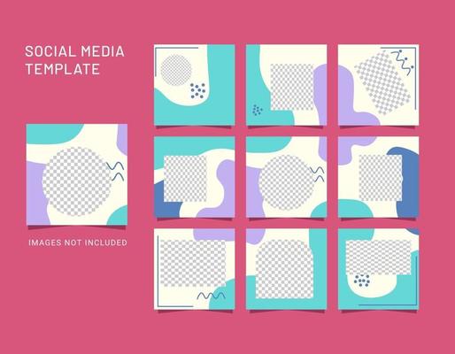 social media templates, banners, blogs, fashion sales pitches. Fully editable square post frame puzzle sales posters. Vector backgrounds of beautiful abstract shapes