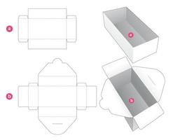 caja rectangular con plantilla troquelada de tapa envuelta vector