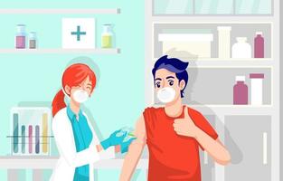 Patient Got Vaccinated Covid-19 by Female Doctor During Pandemic
