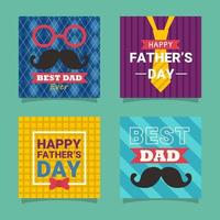 Father's Day Greeting Card Collection vector