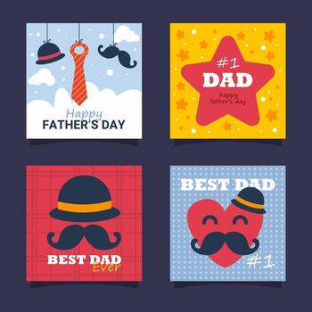 Father's Day Greeting Card Collection vector