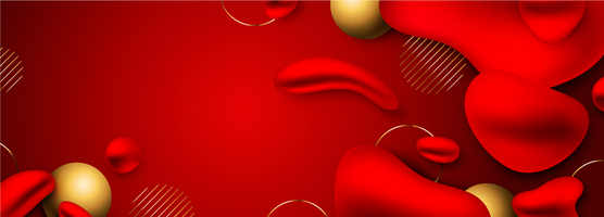 Red and Gold Liquid Long Banner Background vector