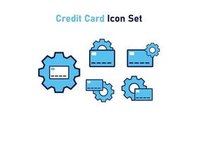 conjunto de iconos con el símbolo de la tarjeta de crédito. concepto de ajuste financiero. ilustración vectorial, concepto de icono de vector. vector