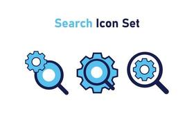 Icon set with search symbol. Concept of search setting. Vector illustration, vector icon concept.