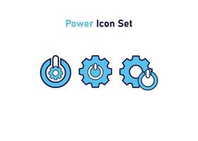 conjunto de iconos con símbolo de poder. concepto de ajuste de potencia. ilustración vectorial, concepto de icono de vector.