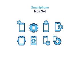 conjunto de iconos con símbolo de teléfono inteligente. ilustración vectorial, concepto de icono de vector. vector