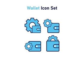 conjunto de iconos con el símbolo de la cartera. concepto de ajuste financiero. ilustración vectorial, concepto de icono de vector. vector