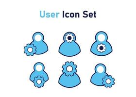 conjunto de iconos con símbolo de usuario. concepto de gestión de usuarios. ilustración vectorial, concepto de icono de vector. vector