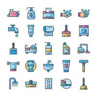 Set of Hygiene icons with outline color style. vector