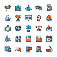 Set of Startup icons with outline color style. vector