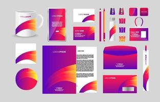 Abstract Colorful Business Stationary Kit vector