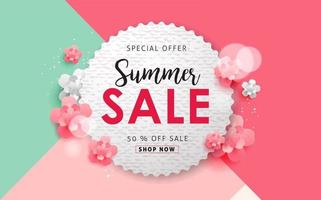 Summer sale poster banner background template vector