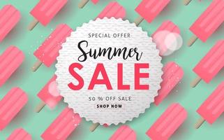 Summer sale poster banner background template vector