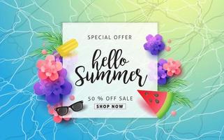 Summer sale poster banner background template vector