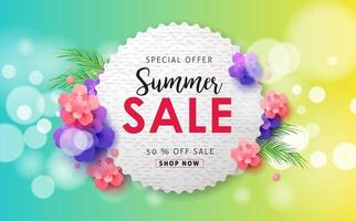 Summer sale poster banner background template vector