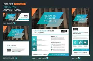 big set template for business advertising.Brochure,leaflet template.Cover book presentation portfolio. vector