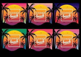 holiday sunset beach party poster vector