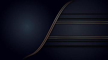 Abstract golden lines on dark background vector