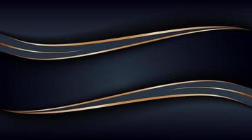 Abstract golden lines on dark background vector