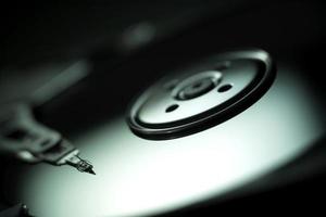 Close up image of a HDD rotary disk photo