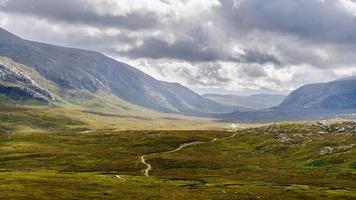 Scenic road passing through a mountain valley photo