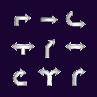 Silver Arrow Icon Set