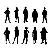 people silhouette regular pose vector