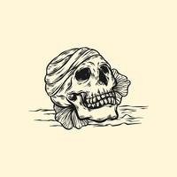 skull hand drawn vector illustration