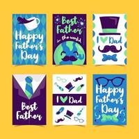 conjunto de tarjetas de felicitación para el día del padre vector