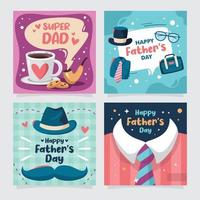 Fathers Day Greeting Card with Decorative Element vector