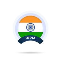 india national flag Circle button Icon. Simple flag, official colors and proportion correctly. Flat vector illustration.