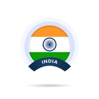 india national flag Circle button Icon. Simple flag, official colors and proportion correctly. Flat vector illustration.