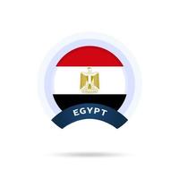 Egypt national flag Circle button Icon. Simple flag, official colors and proportion correctly. Flat vector illustration.