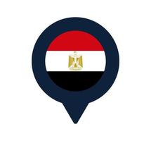 egypt flag and map pointer icon. National flag location icon vector design, gps locator pin. vector illustration
