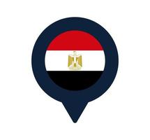 bandera de egipto y el icono de puntero del mapa. diseño de vector de icono de ubicación de bandera nacional, pin de localizador gps. ilustración vectorial