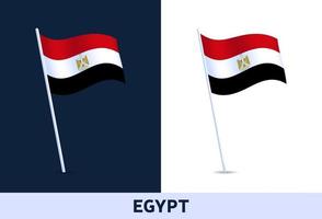 bandera de vector de egipto. ondeando la bandera nacional de Italia aislado sobre fondo blanco y oscuro. colores oficiales y proporción de bandera. ilustración vectorial.
