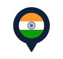 india flag and map pointer icon. National flag location icon vector design, gps locator pin. vector illustration